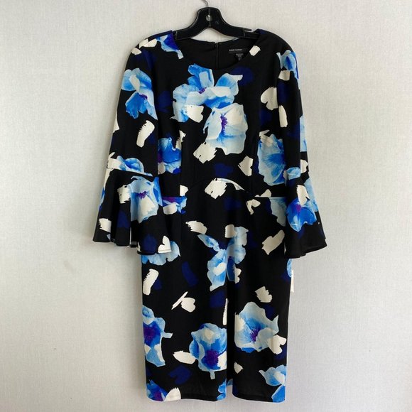 MAGGY LONDON Black & Blue Floral Dress NWT - Picture 1 of 9